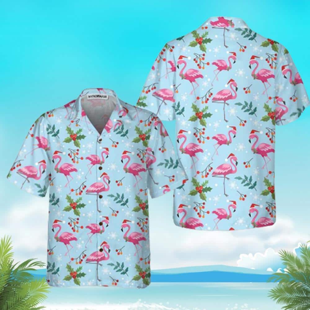 Christmas Flamingo Hawaiian Shirt Practical Beach Gift For Him