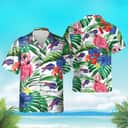 Tropical Aloha Buffalo Bills Flamingo Hawaiian Shirt Palm Leaves Pattern Gift For Beach Trip