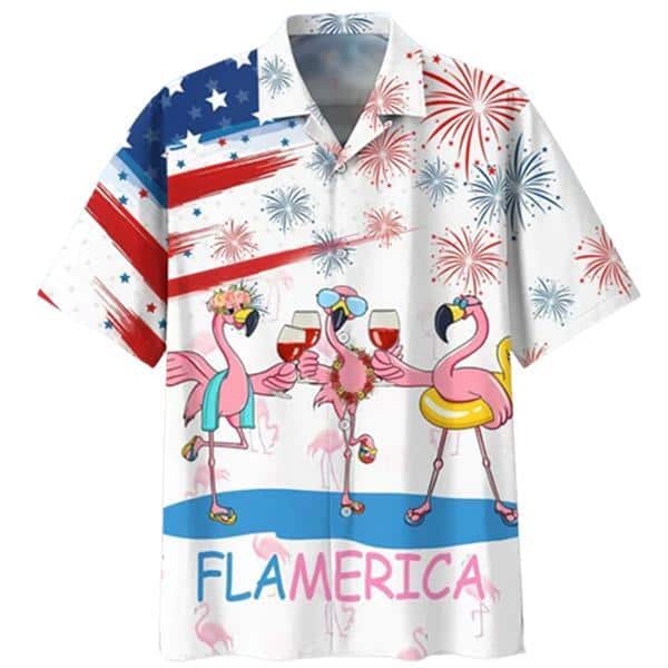 Flamingo Hawaiian Shirt 4th Of July American Flag Independence Day Flamingo Hawaiian Shirt 4th Of July American Flag Independence Day