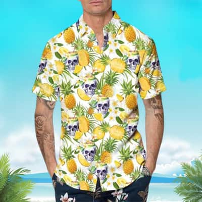 Aloha Flamingo Hawaiian Shirt Tropical Pineapple Pattern Summer Beach Gift
