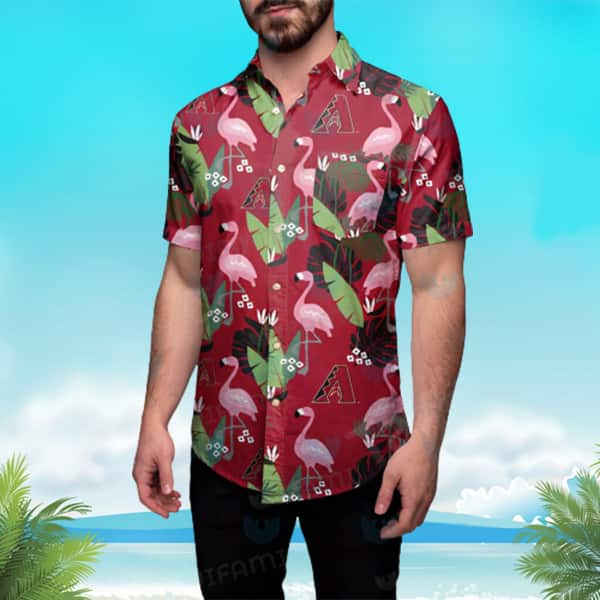 Arizona Diamondbacks Flamingo Hawaiian Shirt Banana Leaf Gift For Beach Vacation Arizona Diamondbacks Flamingo Hawaiian Shirt Banana Leaf Gift For Beach Vacation
