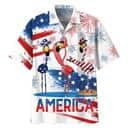 Happy Independence Day Flamingo America Flag Hawaiian Shirt