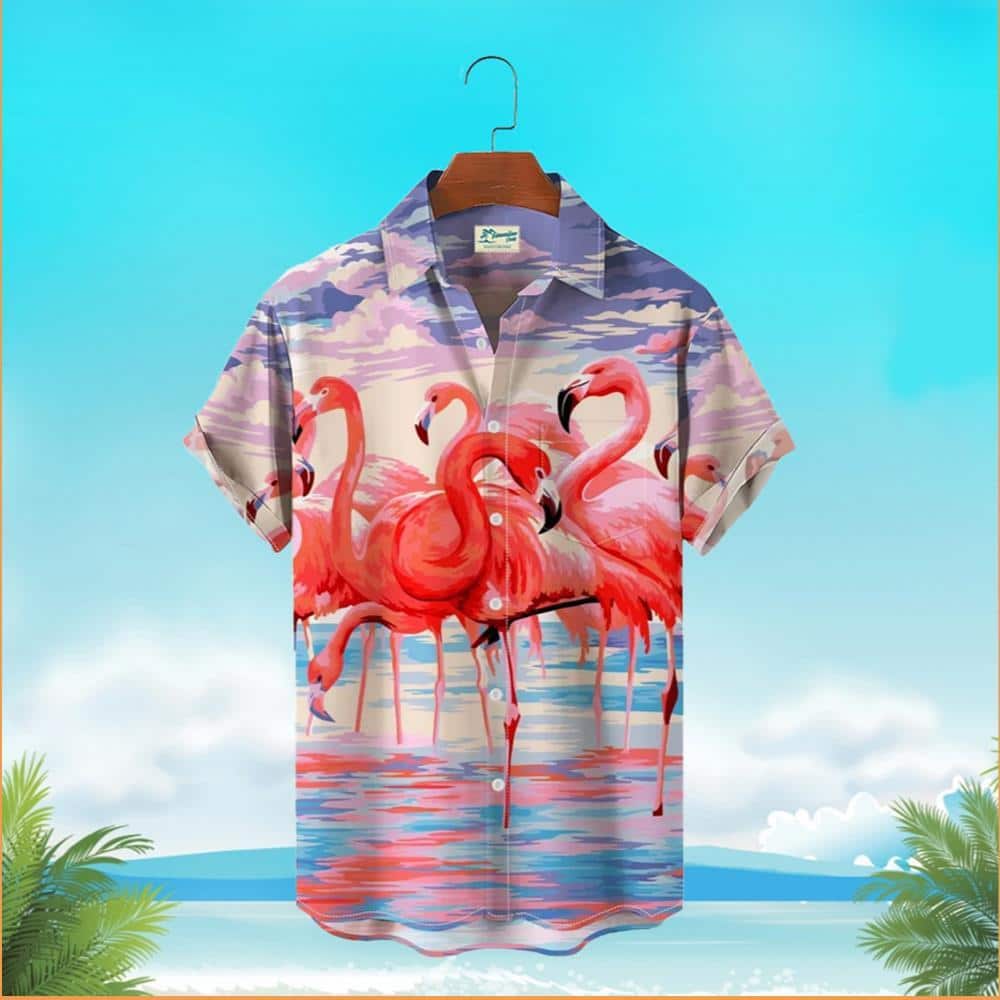 Flamingo In The Beach Hawaiian Shirt Trendy Summer Gift
