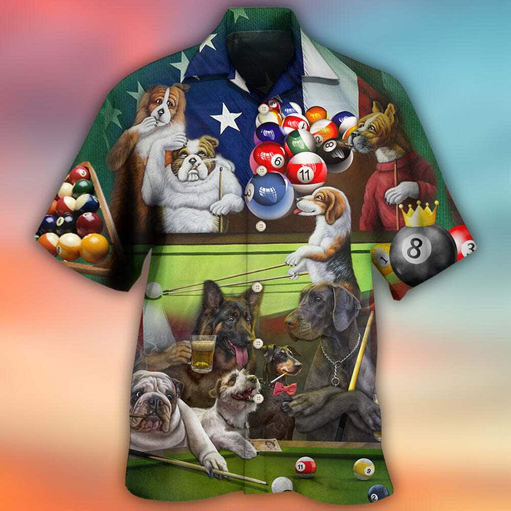 Billiard Independence Day Funny Dogs Hawaiian Shirt Gift For Beach Holiday Billiard Independence Day Funny Dogs Hawaiian Shirt Gift For Beach Holiday
