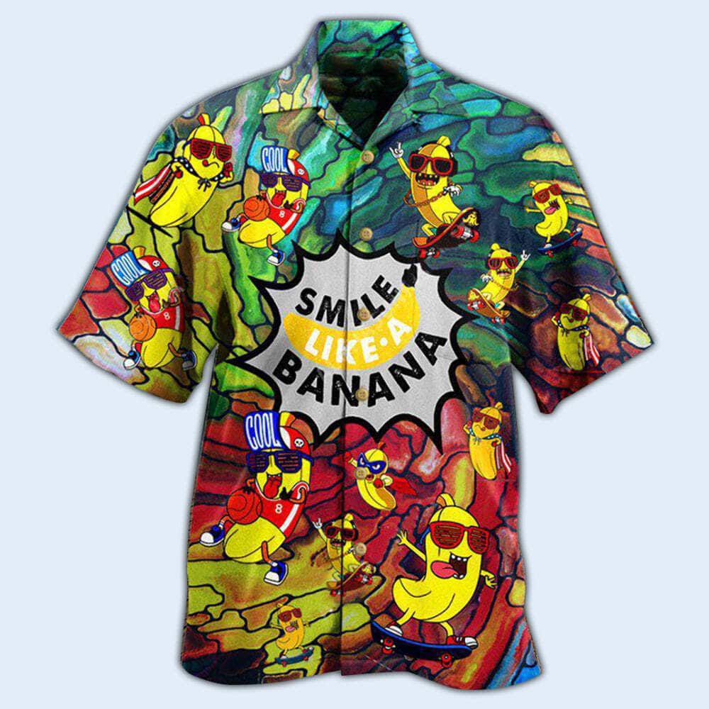 Fruit Smile Like Funny Bananas Hawaiian Shirt Best Beach Gift Fruit Smile Like Funny Bananas Hawaiian Shirt Best Beach Gift
