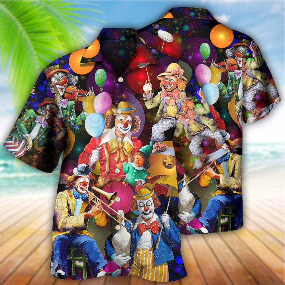 Clown Funny Happy Love Life Hawaiian Shirt Gift For Beach Trip