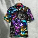 Cat Funny Neon Light Colorful Style Hawaiian Shirt Cat Funny Neon Light Colorful Style Hawaiian Shirt