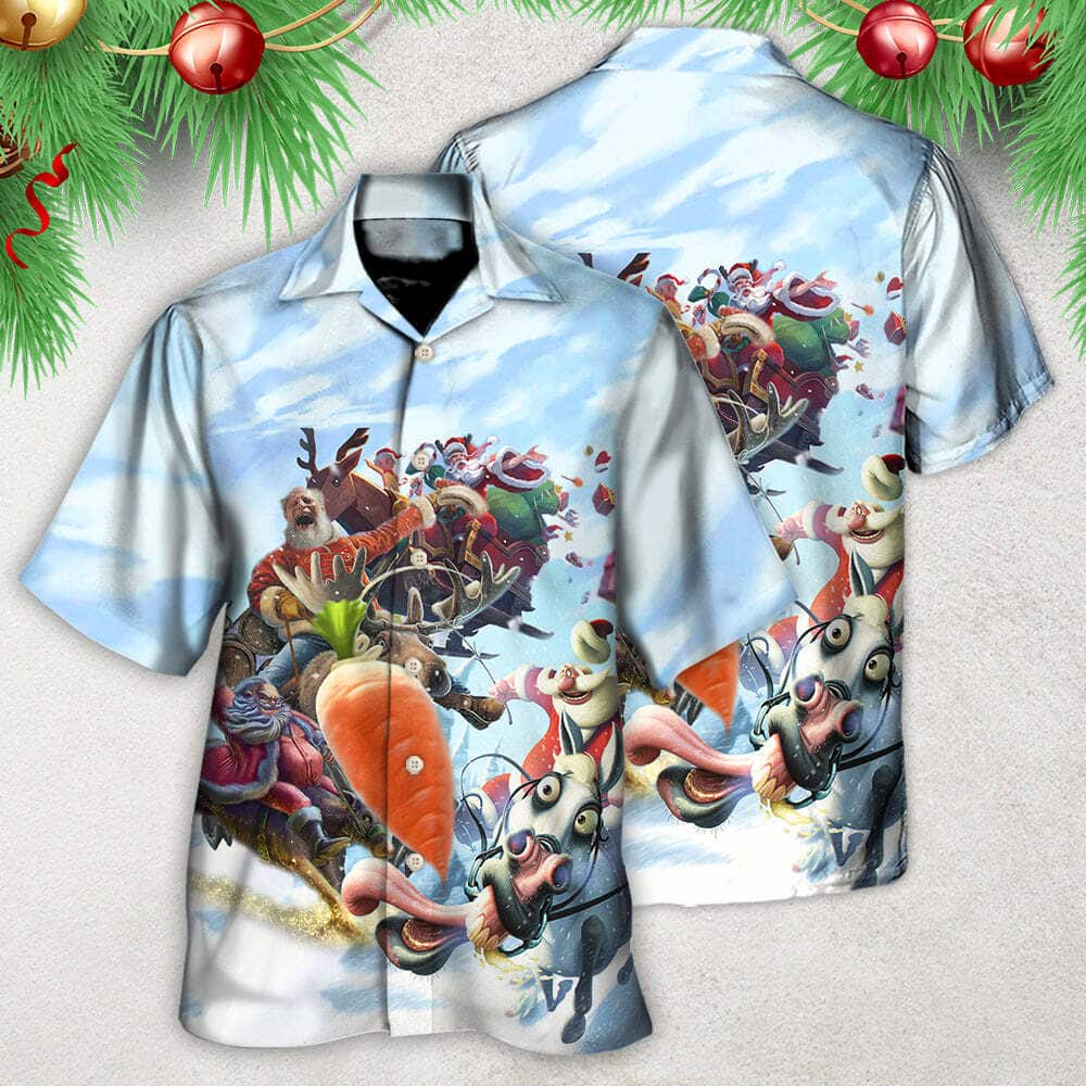 Funny Happy Christmas Santa Claus Hawaiian Shirt Gift For Beach Trip