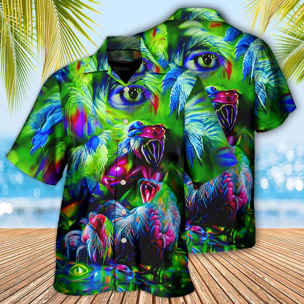 Funny Chicken A Crowing Rooster Hawaiian Shirt Beach Gift For Friend Funny Chicken A Crowing Rooster Hawaiian Shirt Beach Gift For Friend
