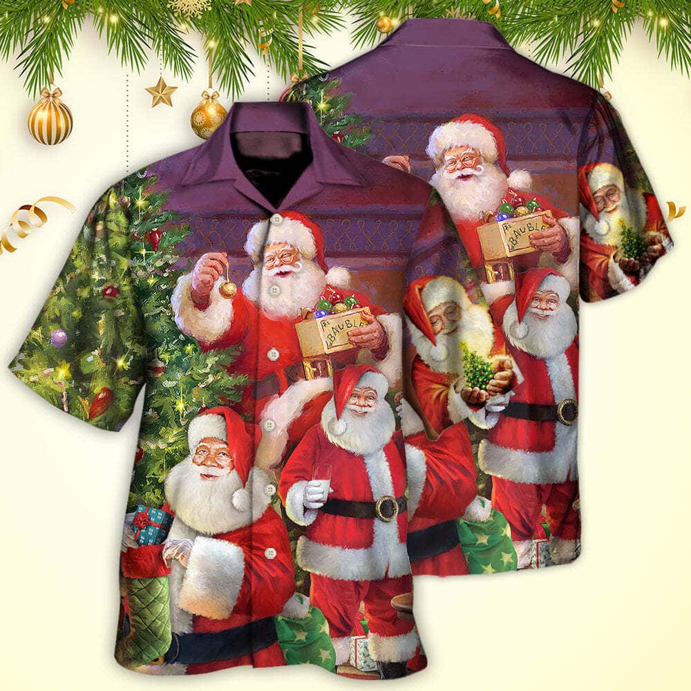Christmas Funny Santa Claus Hawaiian Shirt Gift For Beach Vacation