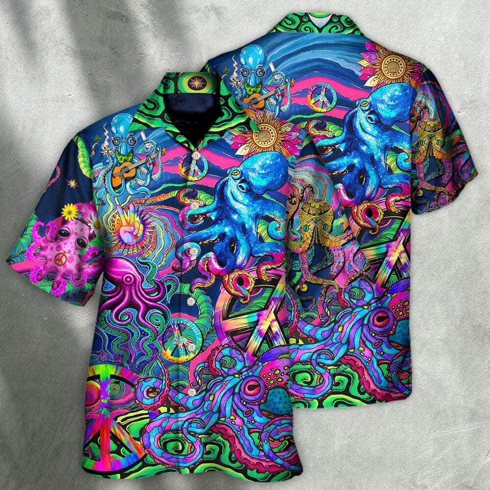 Funny Octopus Colorful Tie Dye Style Hawaiian Shirt Funny Octopus Colorful Tie Dye Style Hawaiian Shirt