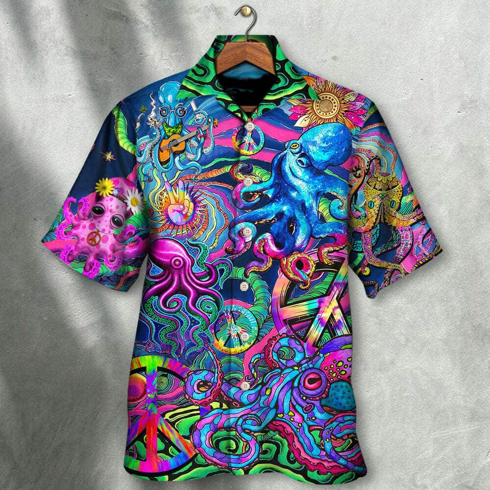 Funny Octopus Colorful Tie Dye Style Hawaiian Shirt Funny Octopus Colorful Tie Dye Style Hawaiian Shirt