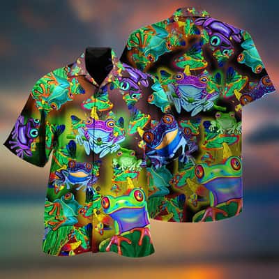 Frog And Mushrooms Love Life Funny Hawaiian Shirt