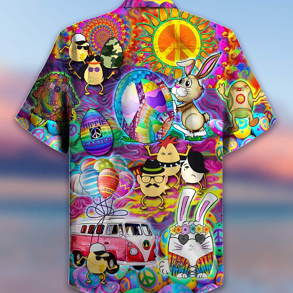 Funny Hippie Easter Peace Life Color Party Hawaiian Shirt Funny Hippie Easter Peace Life Color Party Hawaiian Shirt