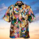 Funny Cat Art Lover Cat Colorful Mixer Style Hawaiian Shirt