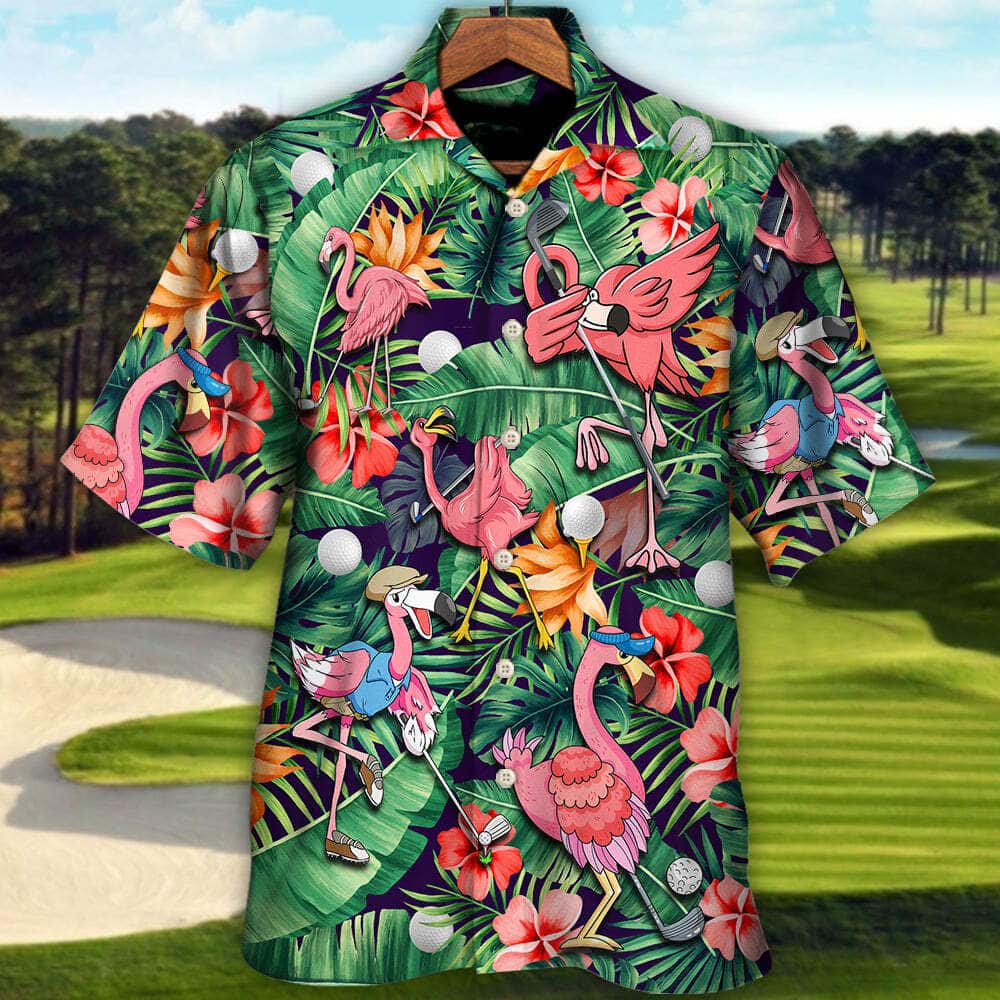 Funny Flamingo Playing Golf Talk Birdie To Me Hawaiian Shirt Funny Flamingo Playing Golf Talk Birdie To Me Hawaiian Shirt