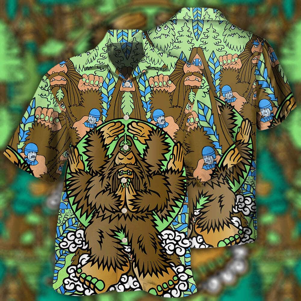 Bigfoot Funny Art Style Hawaiian Shirt Beach Gift For Friend Bigfoot Funny Art Style Hawaiian Shirt Beach Gift For Friend