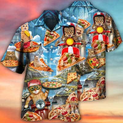 Pizza Funny Style Hawaiian Shirt Beach Gift For Cat Lovers