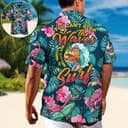 Surfing Funny Flamingo You Can't Stop The Waves But You Can Learn To Surf Hawaiian Shirt