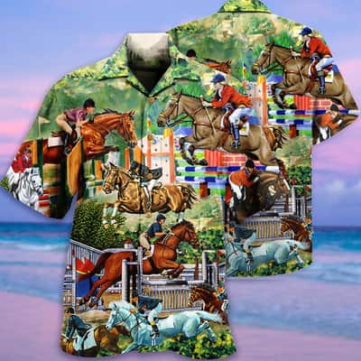 Horse And Human Funny Hawaiian Shirt Birthday Gift For Son