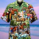 Horse And Human Funny Hawaiian Shirt Birthday Gift For Son