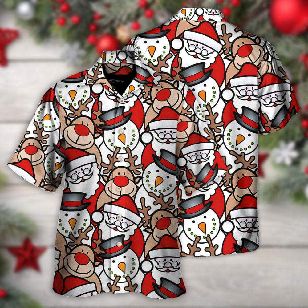 Christmas Cutie Santa And Reindeer Funny Style Hawaiian Shirt Christmas Cutie Santa And Reindeer Funny Style Hawaiian Shirt
