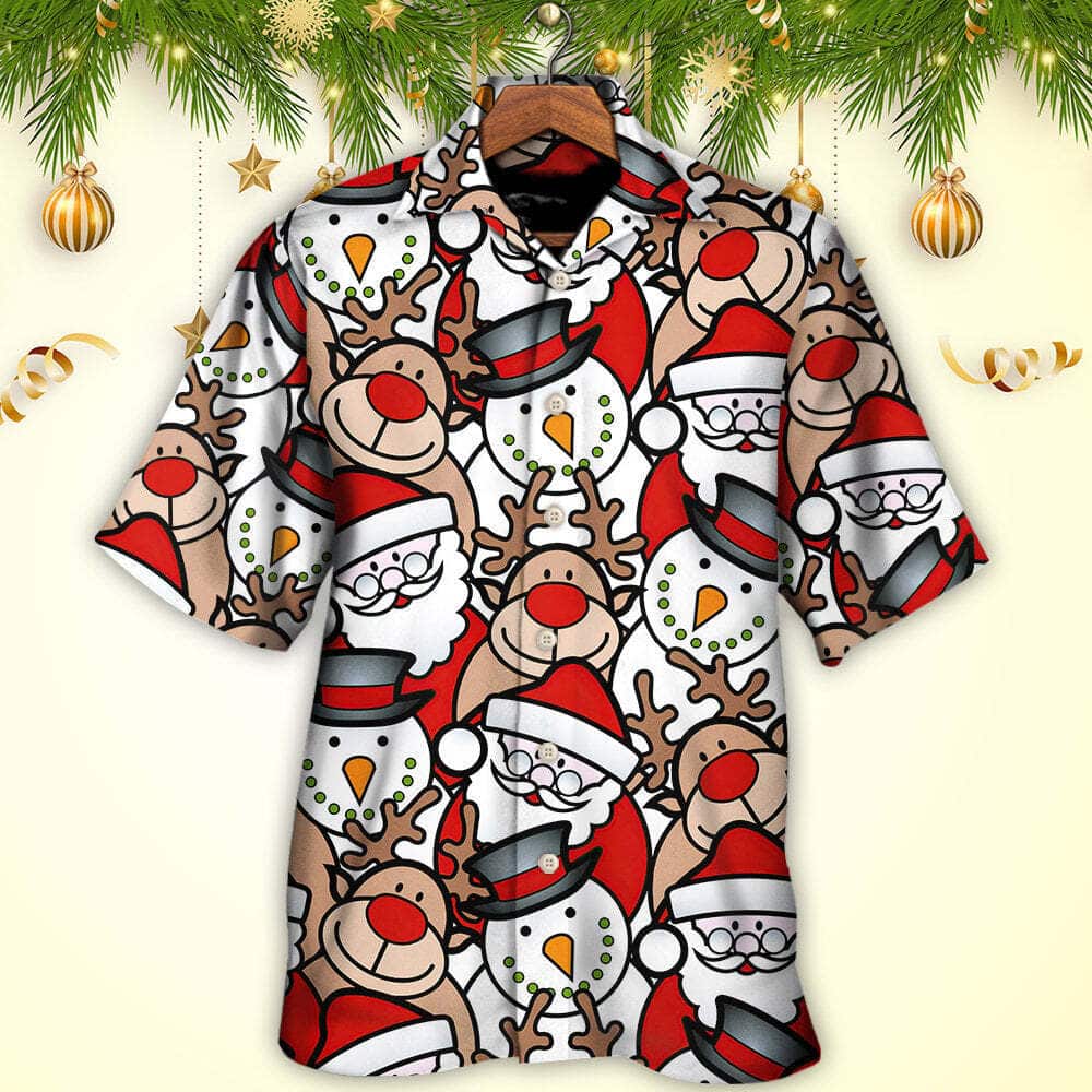 Christmas Cutie Santa And Reindeer Funny Style Hawaiian Shirt Christmas Cutie Santa And Reindeer Funny Style Hawaiian Shirt