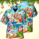 Christmas Santa Claus Play On The Beach Funny Hawaiian Shirt