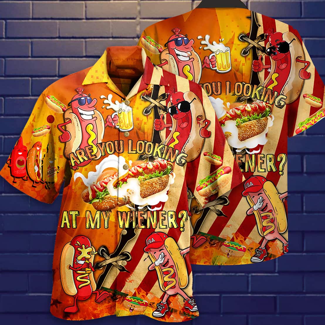 Food Are You Looking At My Weiner Funny Hawaiian Shirt Food Are You Looking At My Weiner Funny Hawaiian Shirt