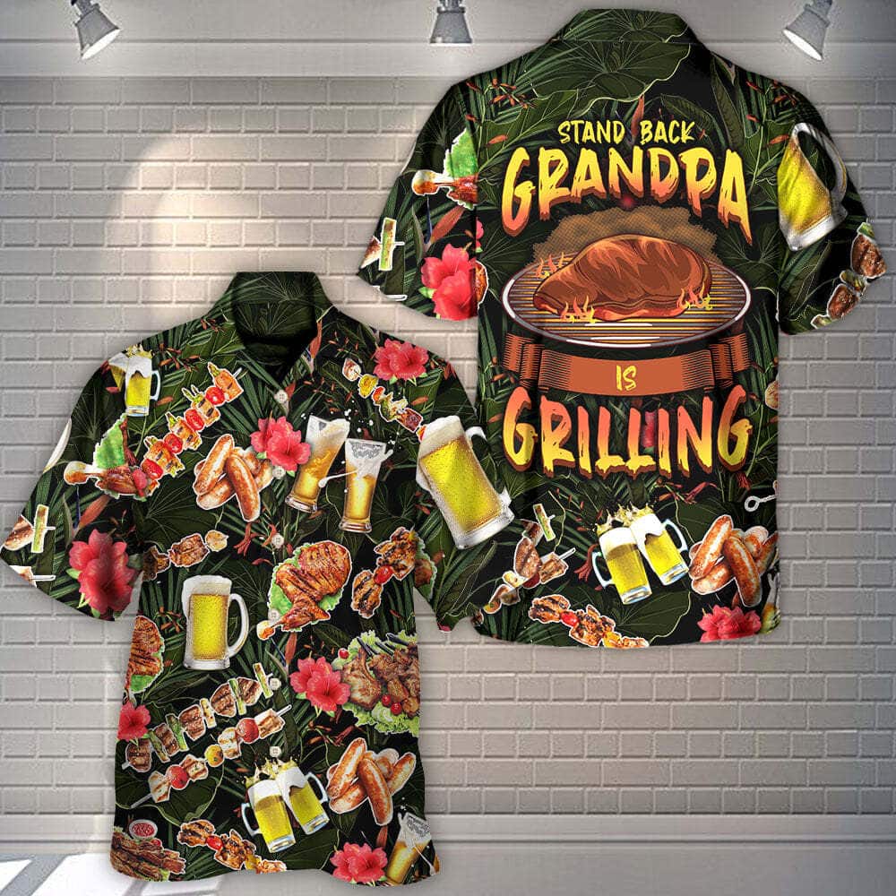 Barbecue Funny BBQ Stand Back Grandpa Is Grilling Hawaiian Shirt Barbecue Funny BBQ Stand Back Grandpa Is Grilling Hawaiian Shirt