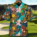 Funny Bigfoot Playing Golf Hawaiian Shirt Gift For Beer Lovers