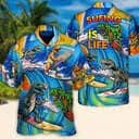 Funny Dinosaur Surfing Is Life Hawaiian Shirt Beach Lovers Gift