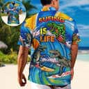Funny Dinosaur Surfing Is Life Hawaiian Shirt Beach Lovers Gift