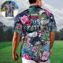 Funny Cat Playing Golf Kiss My Putt Tropical Palm Leaves Hawaiian Shirt Funny Cat Playing Golf Kiss My Putt Tropical Palm Leaves Hawaiian Shirt