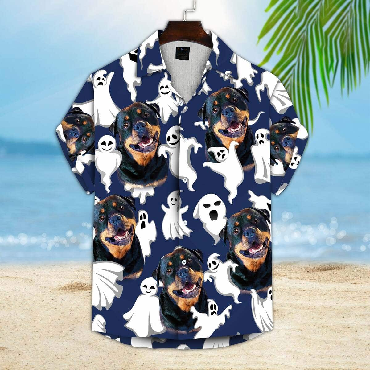 Funny Ghost With Pet Face Hawaiian Shirt Gift For Pet Lovers