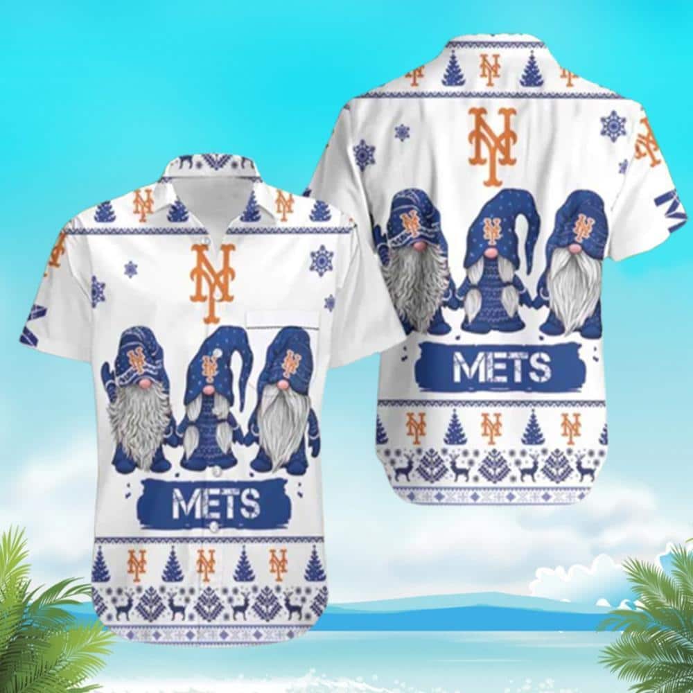 Gnomes Love MLB New York Mets Hawaiian Shirt Christmas Gift For Beach Lovers