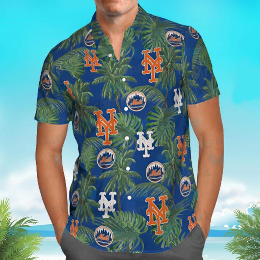 MLB New York Mets Hawaiian Shirt Tropical Tree Gift For Beach Holiday