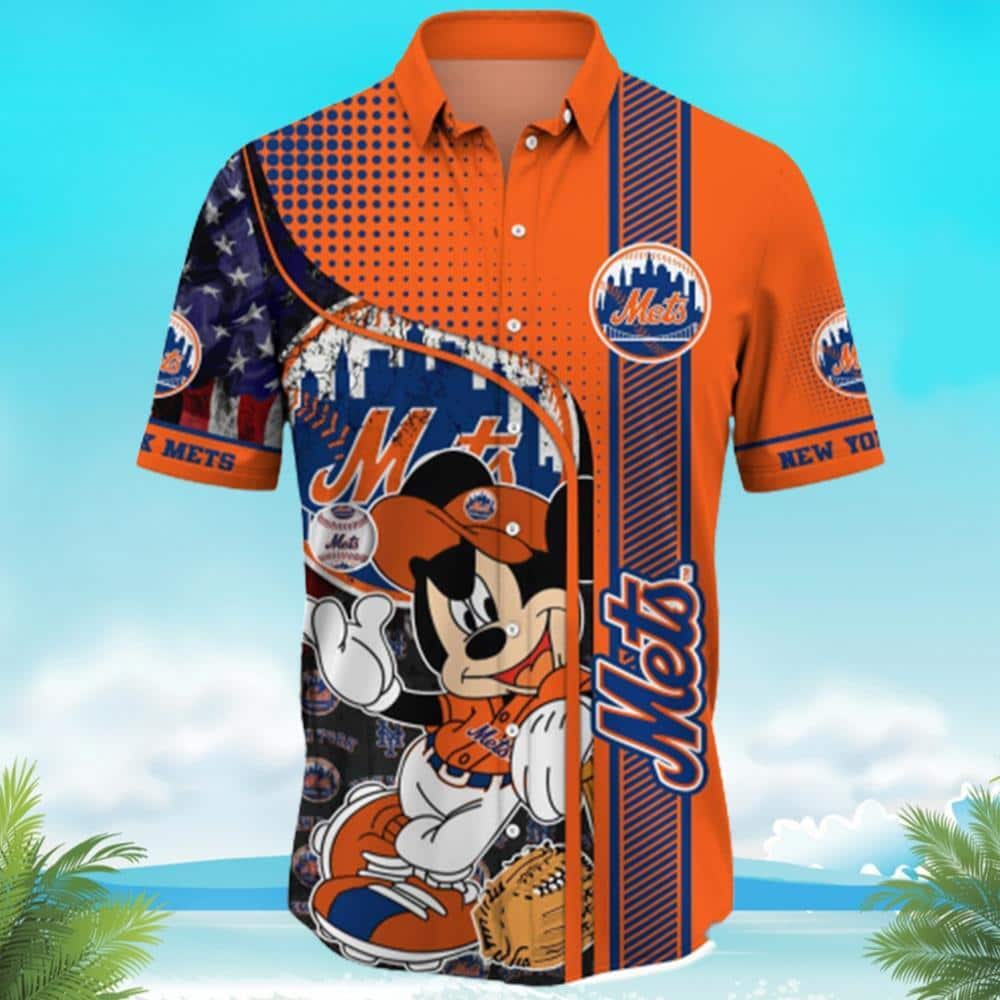 Mickey Loves MLB New York Mets Hawaiian Shirt Practical Beach Gift