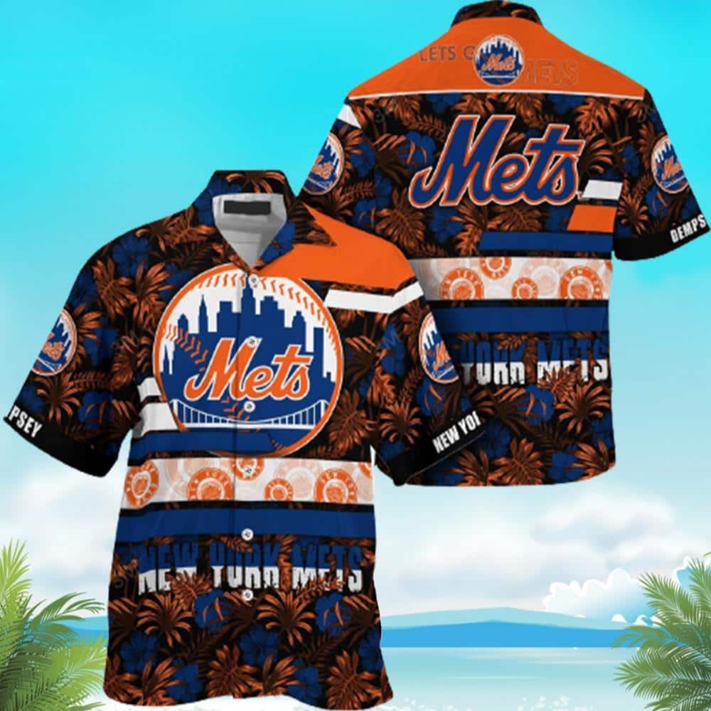Summer Aloha MLB New York Mets Hawaiian Shirt Tropical Palm Leaves Pattern Beach Gift For Dad