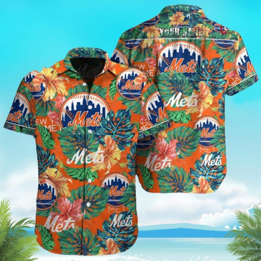 MLB New York Mets Hawaiian Shirt Palm Leaves Pattern Summer Holiday Gift MLB New York Mets Hawaiian Shirt Palm Leaves Pattern Summer Holiday Gift