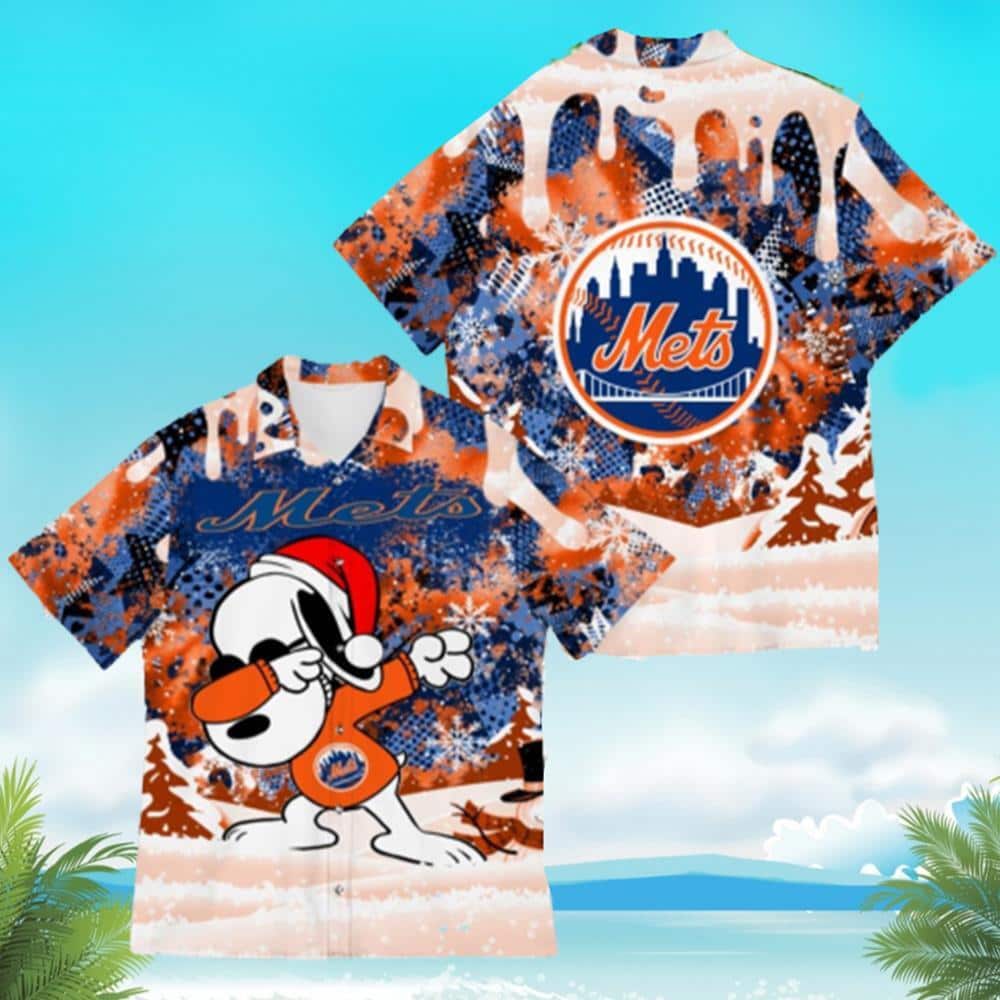 Cool Aloha MLB New York Mets Hawaiian Shirt Snoopy Dabbing The Peanuts