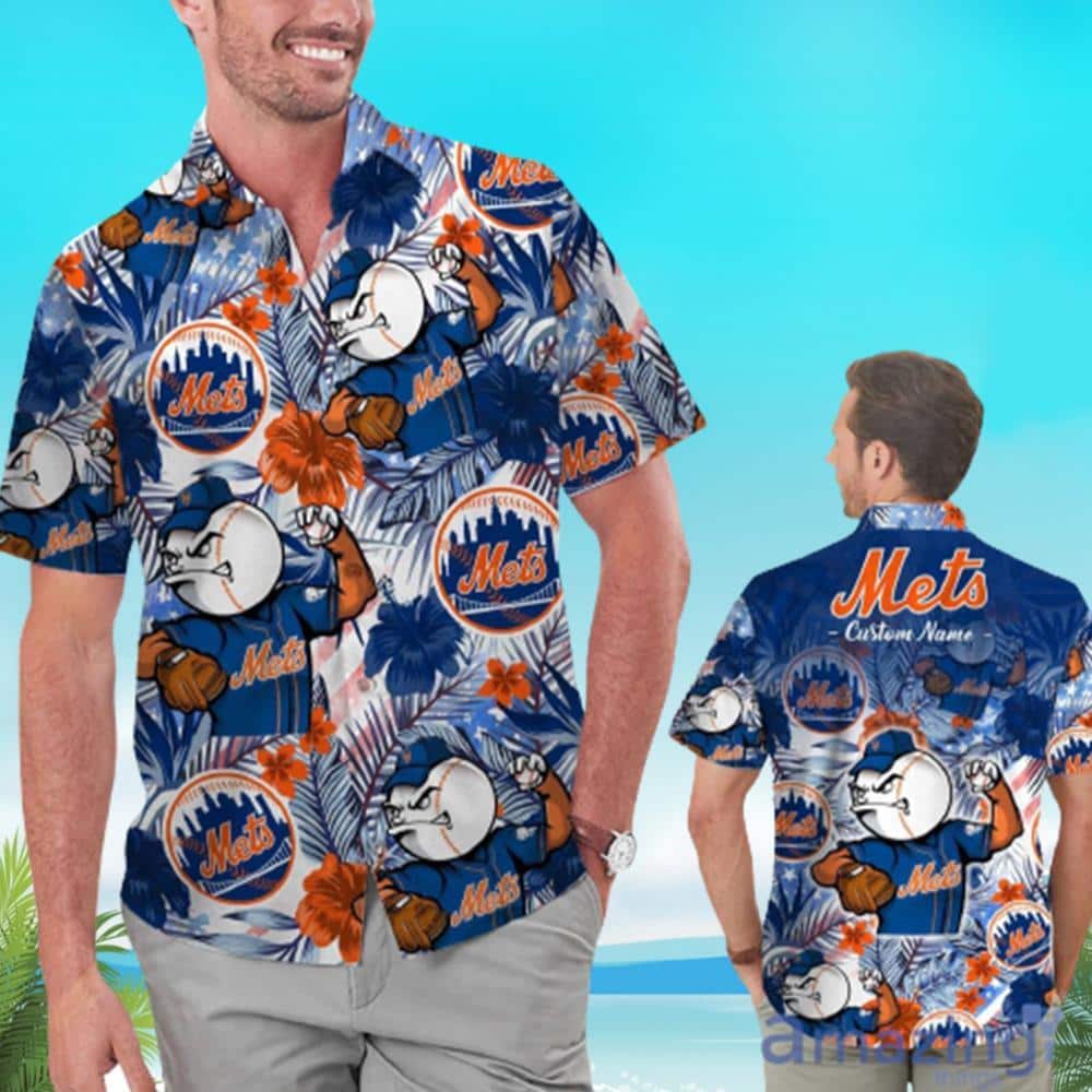 MLB New York Mets Hawaiian Shirt Custom Name Beach Vacation Gift