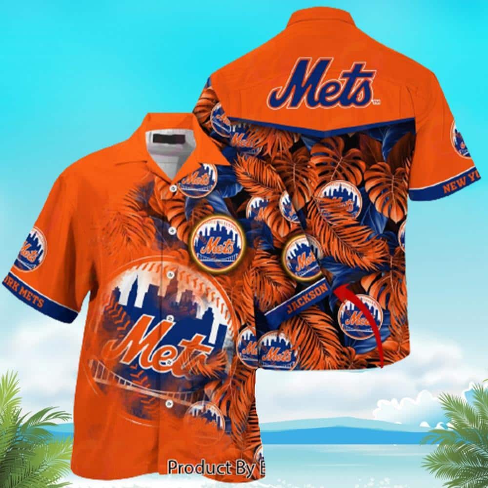 Summer Aloha MLB New York Mets Hawaiian Shirt Palm Leaves Pattern Beach Gift For Dad