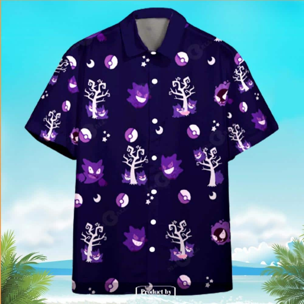 Purple Gengar Pokemon Hawaiian Shirt Summer Holiday Gift