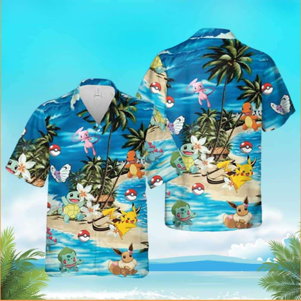 Beach Aloha Pokemon Pikachu Hawaiian Shirt Summer Gift For Friend Beach Aloha Pokemon Pikachu Hawaiian Shirt Summer Gift For Friend