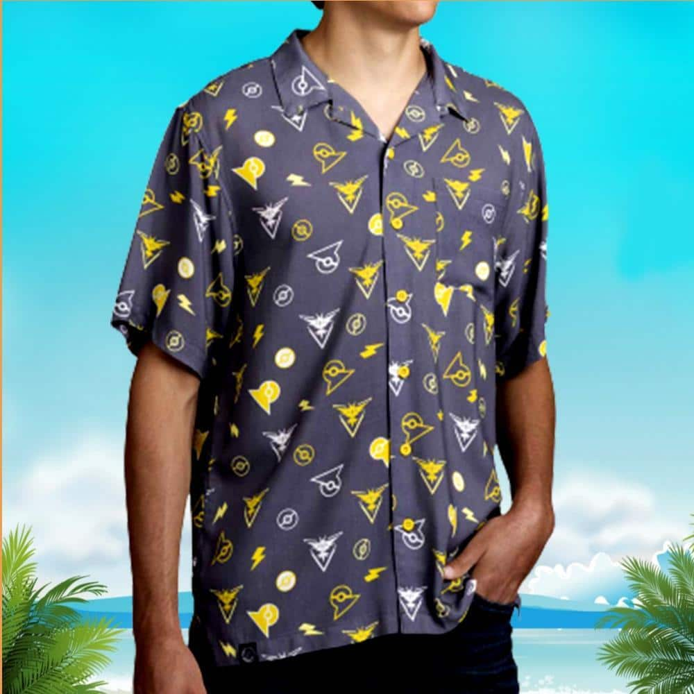 Team Instinct Pokemon Hawaiian Shirt Beach Vacation Gift