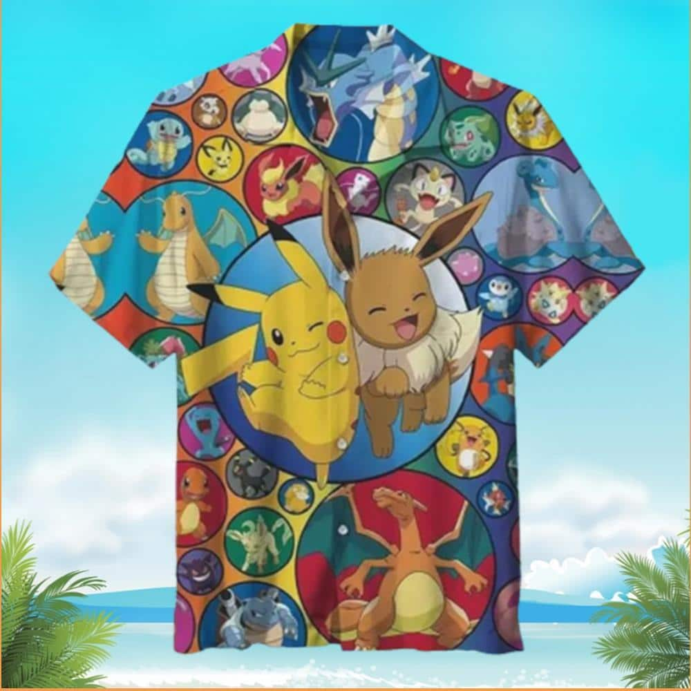 Cute Aloha Pokemon Hawaiian Shirt Beach Gift For Him