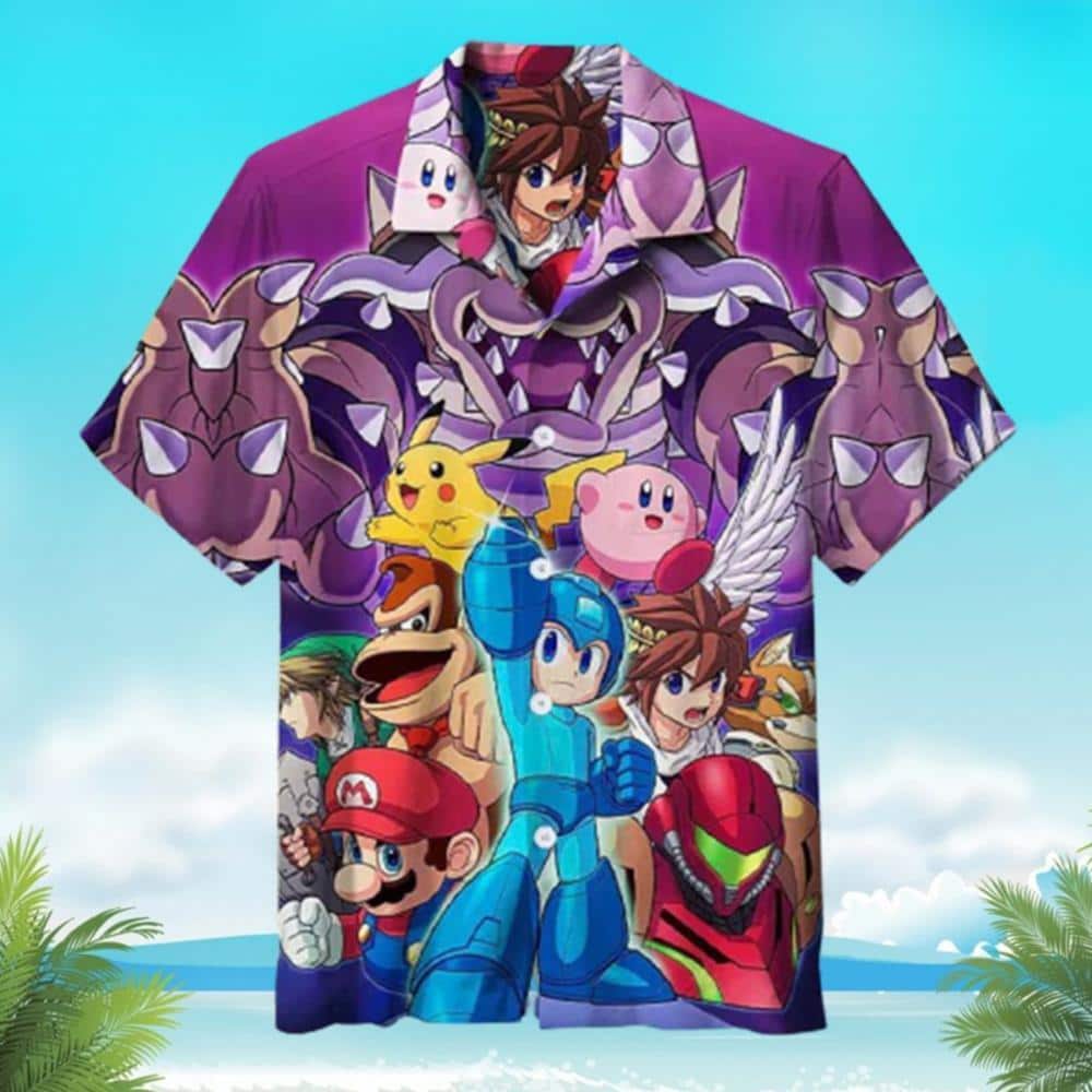 Mario Pokemon Hawaiian Shirt Birthday Gift For Son Mario Pokemon Hawaiian Shirt Birthday Gift For Son
