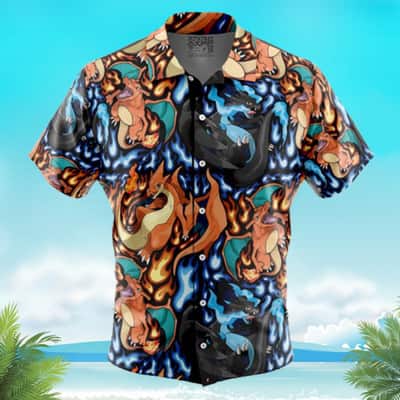 Pokemon Hawaiian Shirt Charizard Mega Evolution Beach Gift For Friend