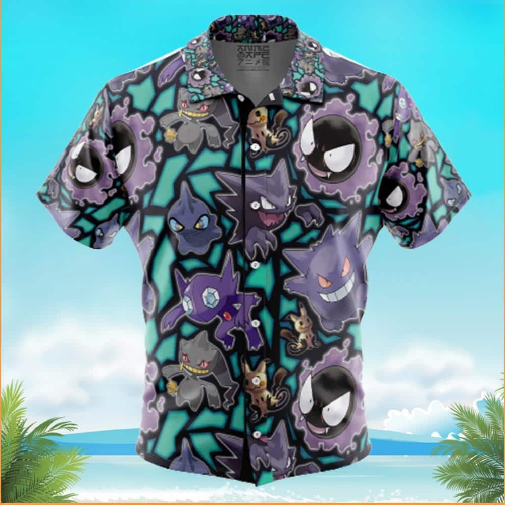 Ghost Pokemon Hawaiian Shirt Summer Beach Gift Ghost Pokemon Hawaiian Shirt Summer Beach Gift